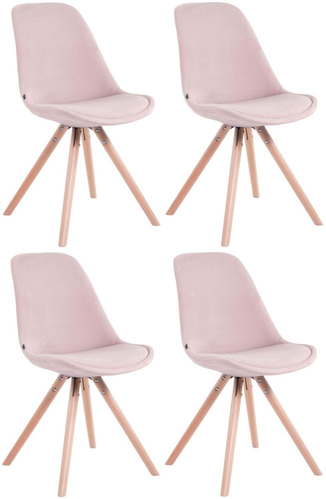 4er Set Stühle Toulouse Samt Rund natura pink Bild 1