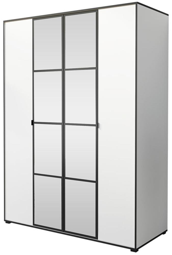 Kleiderschrank Rolites I 150 4D (Farbe: Weiß / Weiß + Schwarz) Bild 1