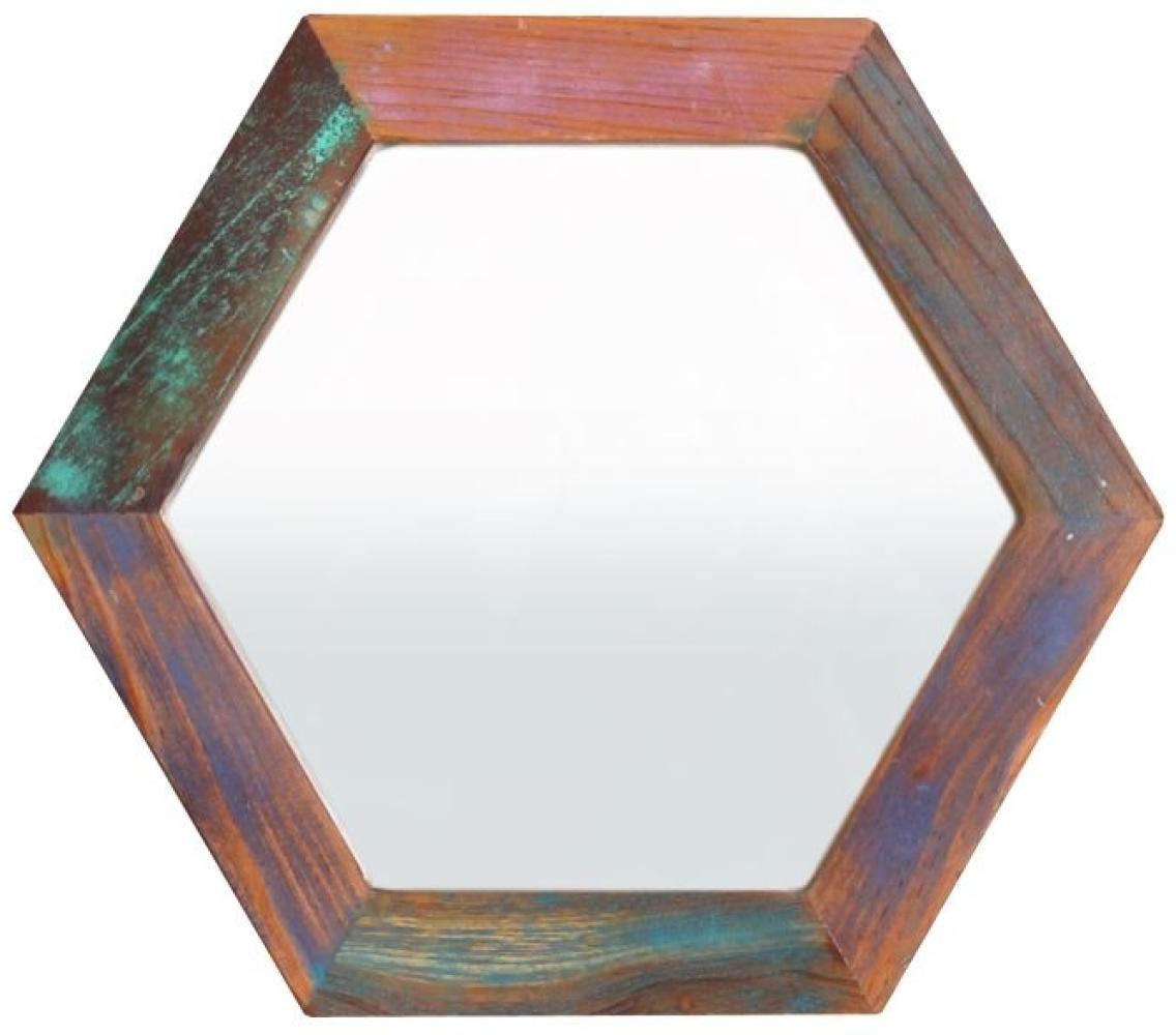 FIUME Spiegel 30x30 Recyceltes Altholz Metall Bunt Massivholzmöbel Bild 1