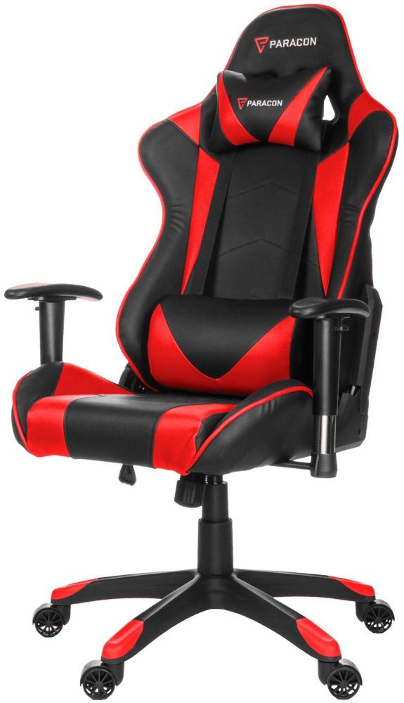 Knight Paracon Gaming Gamer Stuhl Nackenkissen Lendenstütze rot Büro Sessel Bild 1