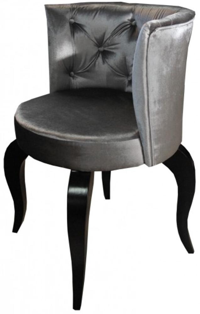 Casa Padrino Barock Salon Stuhl Grau - Designer Sessel - Luxus Qualität Bild 1
