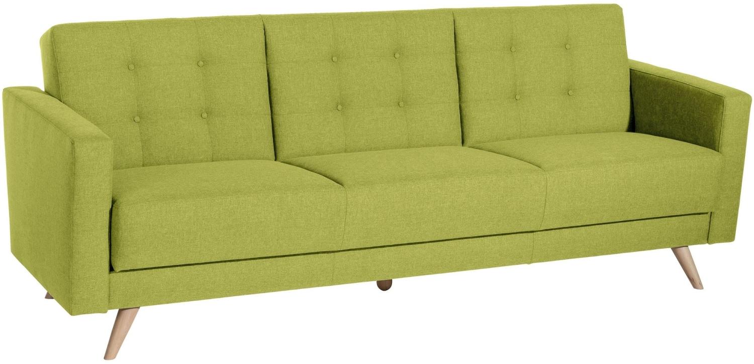 Sofa 3-Sitzer mit Bettfunktion Karisa Bezug Flachgewebe Buche natur / apfel 21947 Bild 1