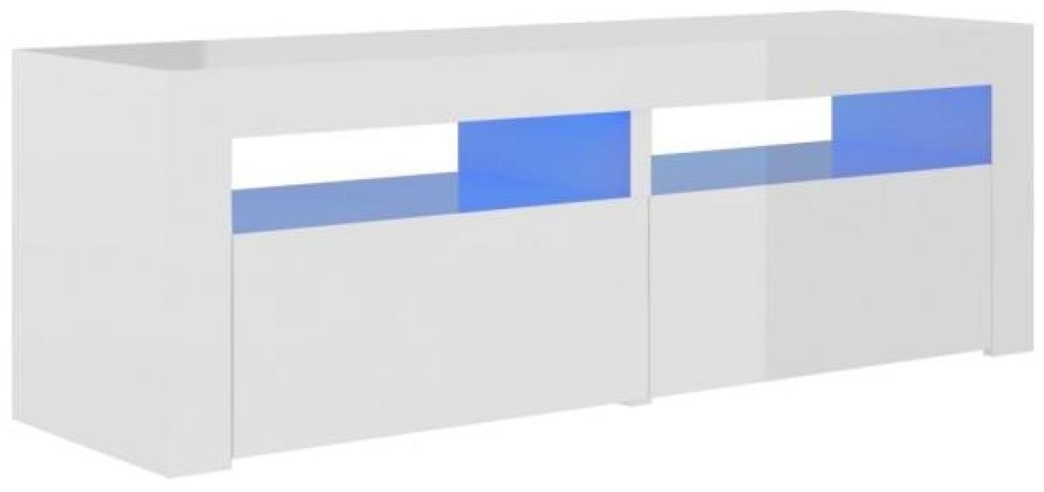 vidaXL TV-Schrank mit LED-Leuchten Hochglanz-Weiß 120x35x40 cm, Mit Beleuchtung [804361] Bild 1
