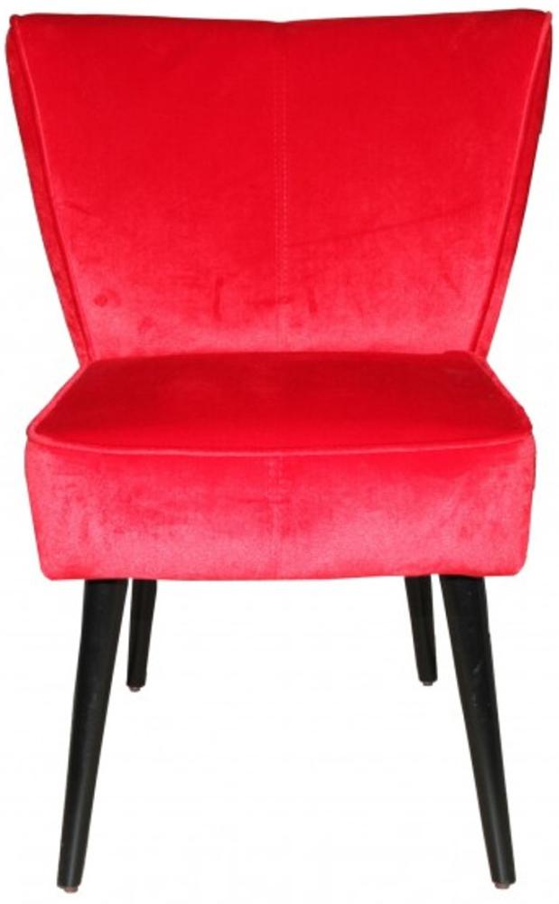 Casa Padrino Esszimmer Stuhl Rot / Schwarz ohne Armlehnen - Barock Möbel Bild 1