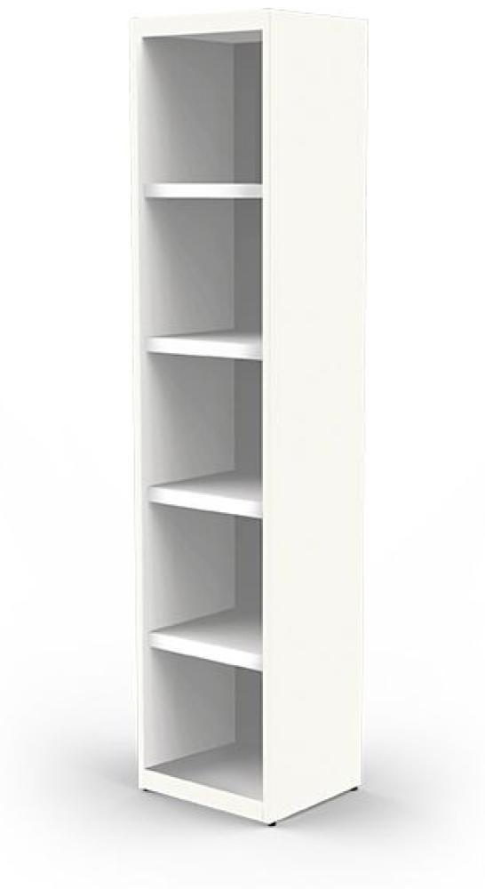 Einzelregal mit Stahlböden, 5 OH, Weiß Bild 1