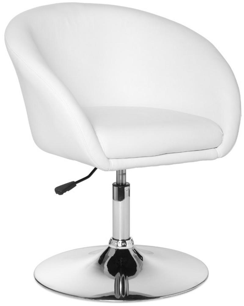 KADIMA DESIGN Loungesessel LIFT - Retro-Kühle mit verstellbarer Sitzhöhe und stabilem Trompetenfuß. Farbe: Weiß Bild 1
