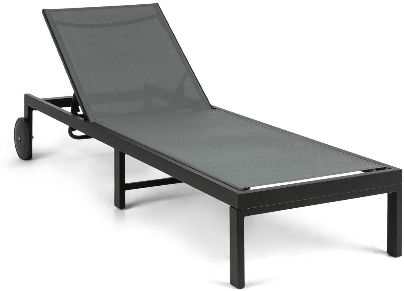 Lucca Lounger Liegestuhl Polyester Aluminium 4-Stufen Dunkelgrau Bild 1