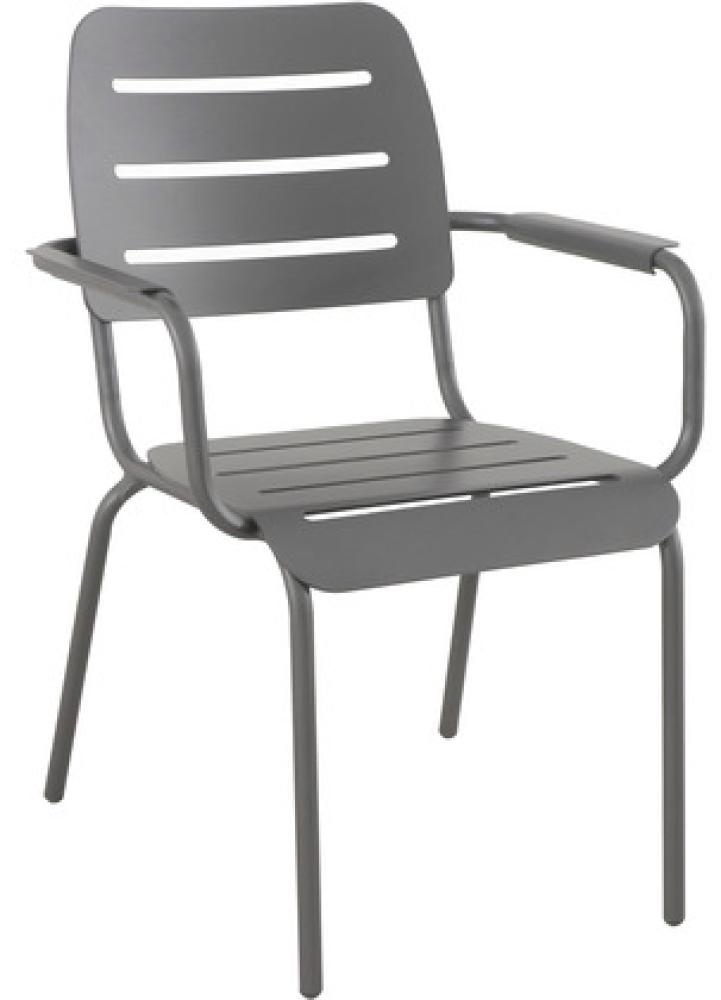 MWH Kleo Stuhl mit Armlehne aus Vollaluminium light grey Bild 1