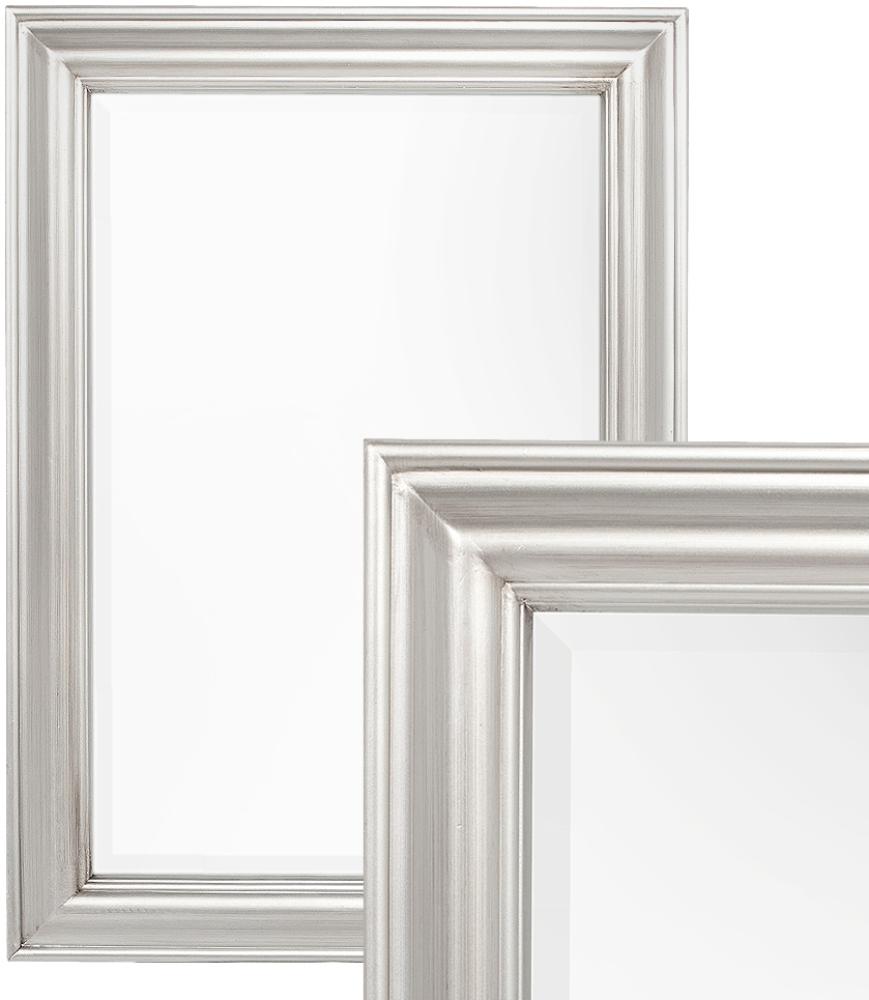 Spiegel ONDA Silver Brushed ca. 90x70cm Wandspiegel Badspiegel Facettenschliff Bild 1