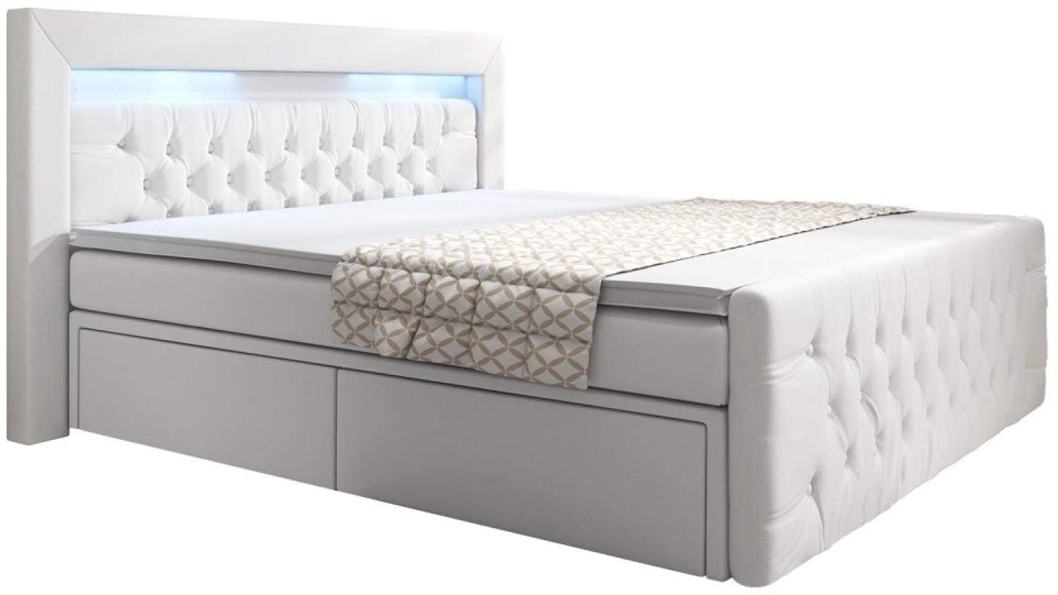 Boxspringbett Sera mit LED und Stauraum 180x200 H2 Grau Bild 1