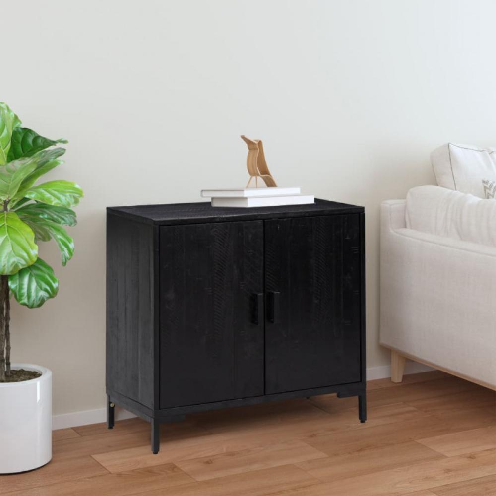 vidaXL Sideboard Schwarz 75x35x70 cm Massivholz Kiefer Recycelt Bild 1