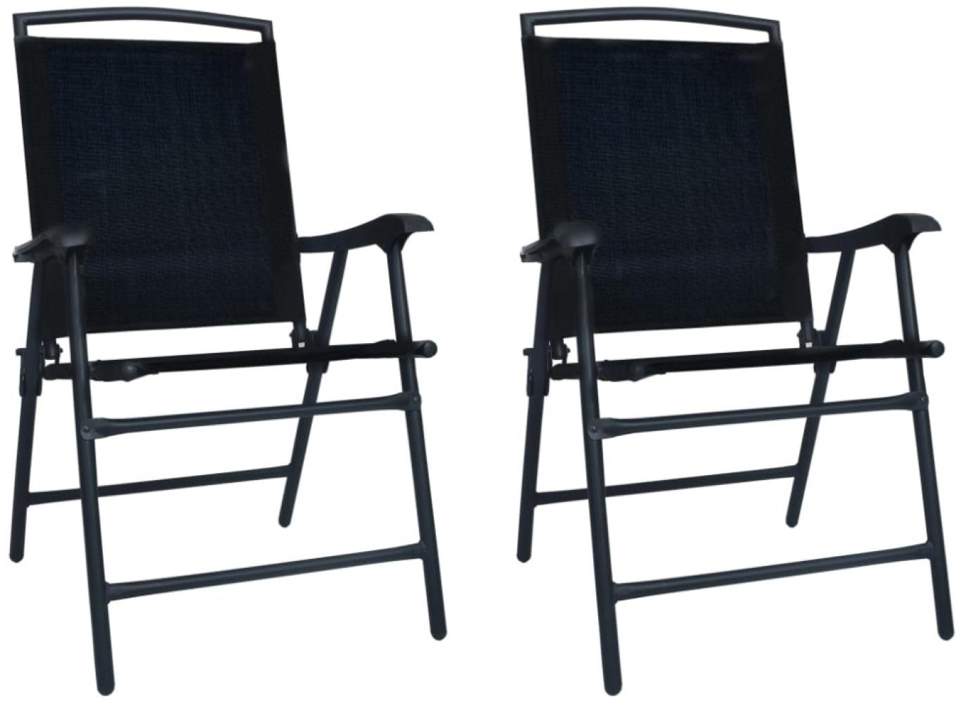 Klappbare Gartenstühle 2 Stk. Textilene Schwarz Bild 1