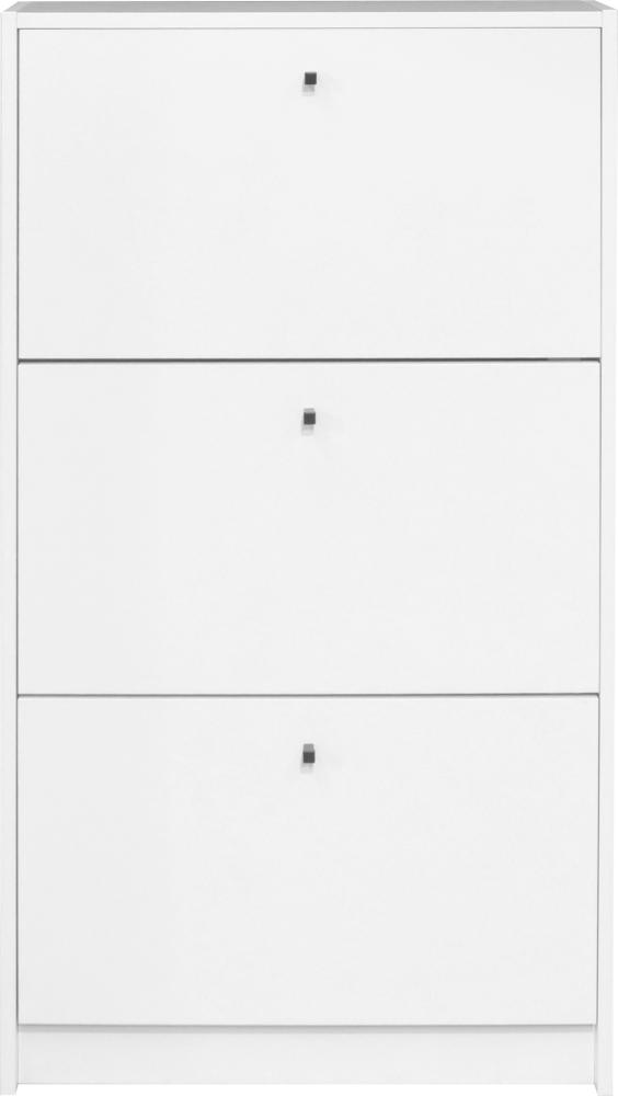 Mäusbacher Flap Schuhschrank mit 3 Klappen 60x104x16 cm Weiß matt lack Bild 1