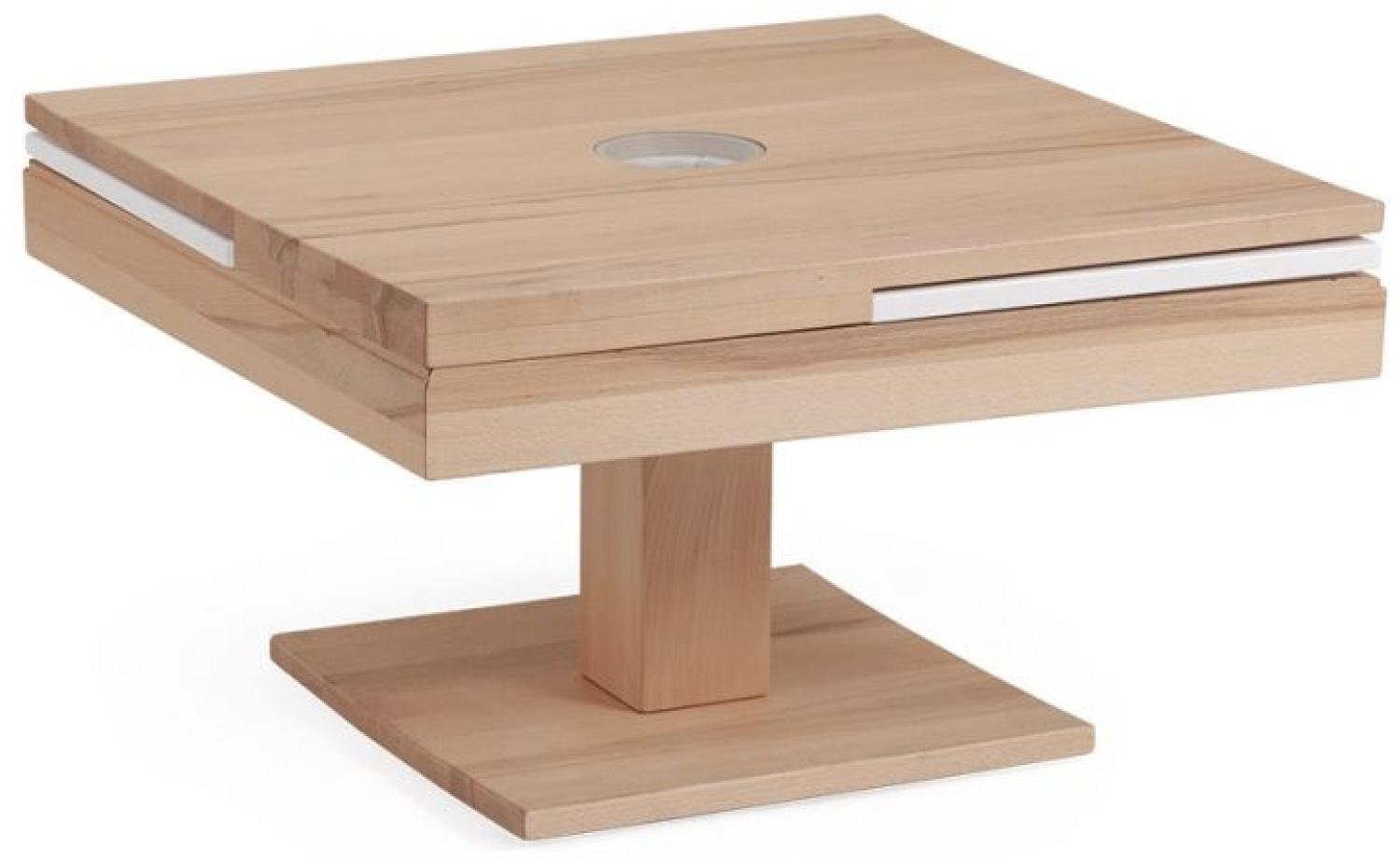 Couchtisch Tisch MADOX Wildeiche Massivholz 80x80 cm Bild 1