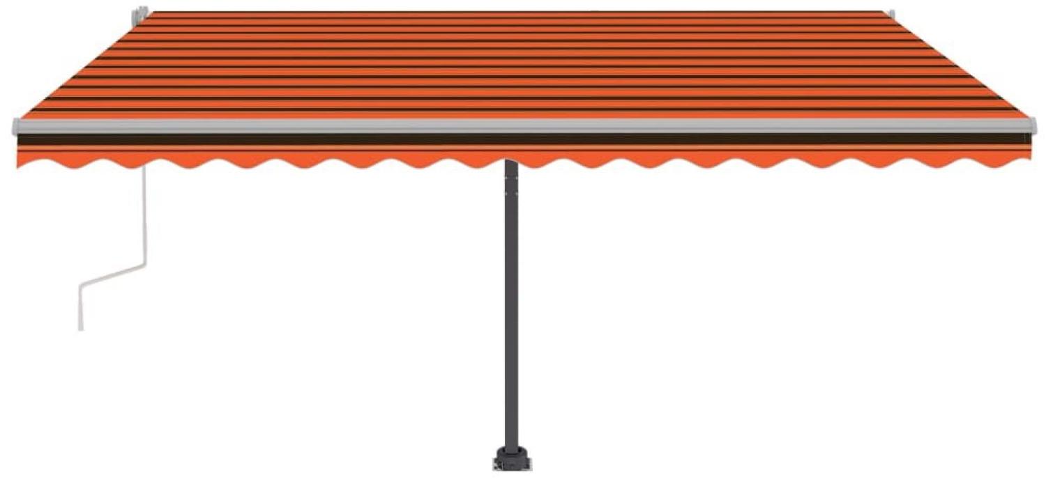 Gelenkarmmarkise Einziehbar mit LED 400x300 cm Orange und Braun Bild 1