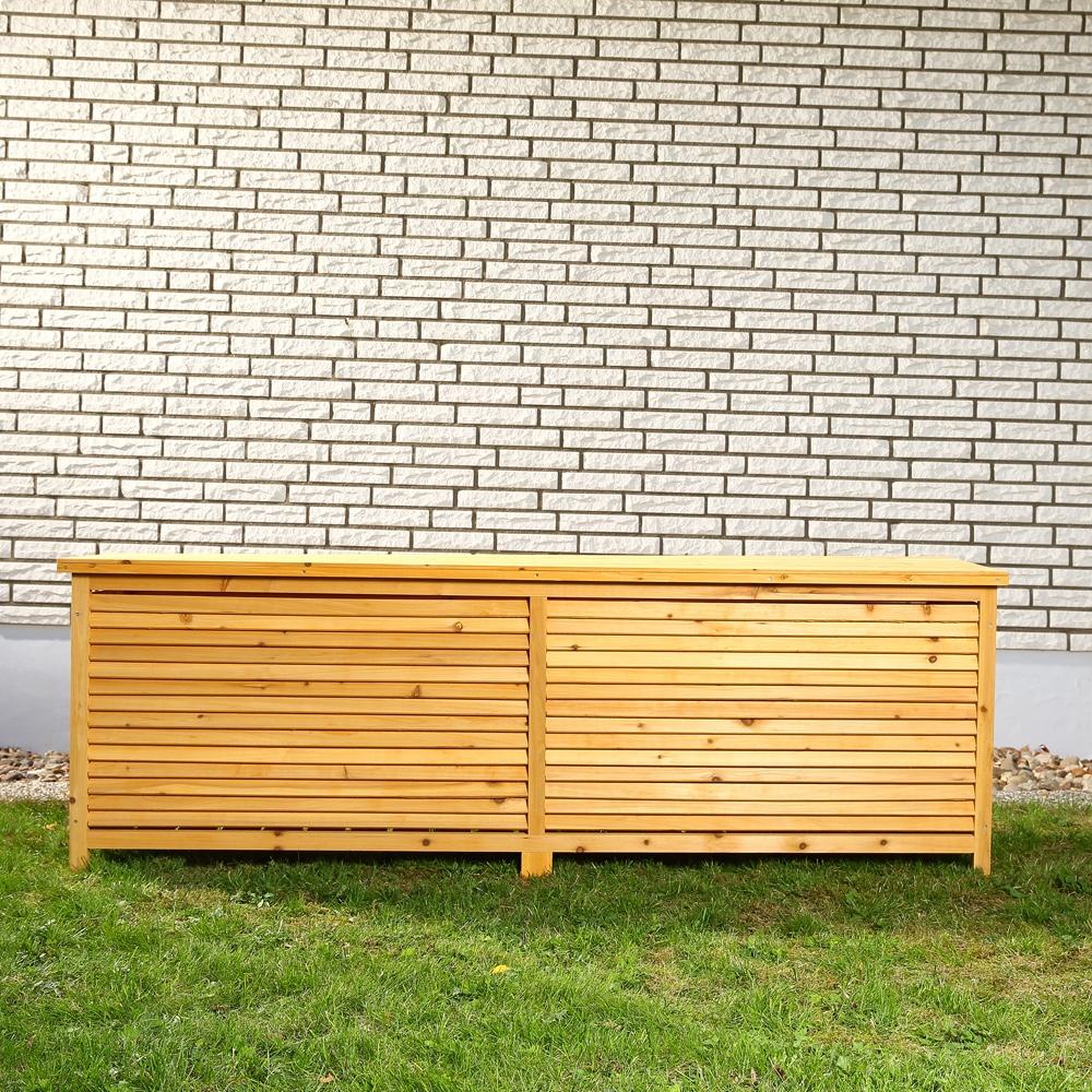 Feel2Home Auflagenbox XXL Gartentruhe Braun Kissenbox Auflagenkiste Aufbewahrung Terrasse, Rostfrei Bild 1