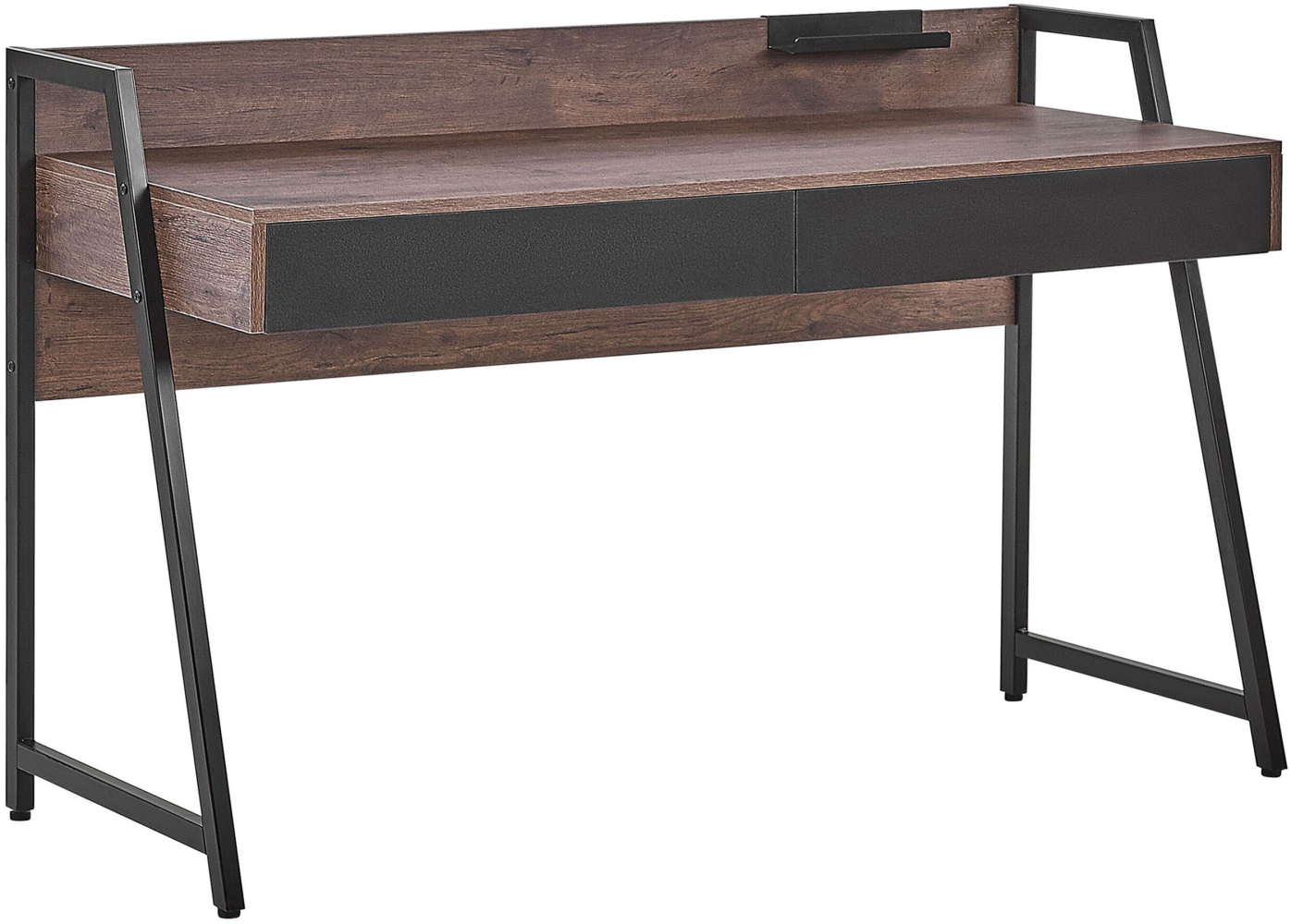 Schreibtisch dunkler Holzfarbton 120 x 50 cm 2 Schubladen HARWICH Bild 1