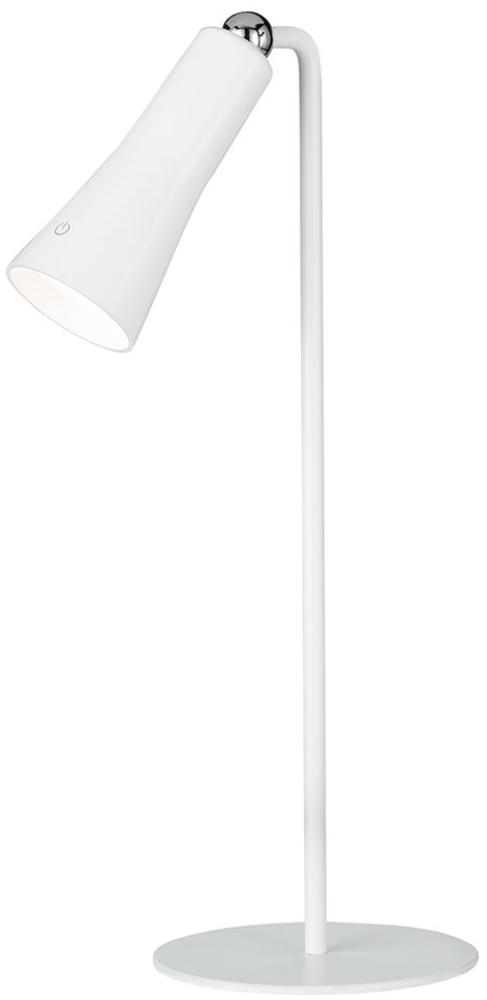 LED Tisch- Wand- Taschenlampe, Klemmleuchte, Akku, weiß D 5,4 cm Bild 1