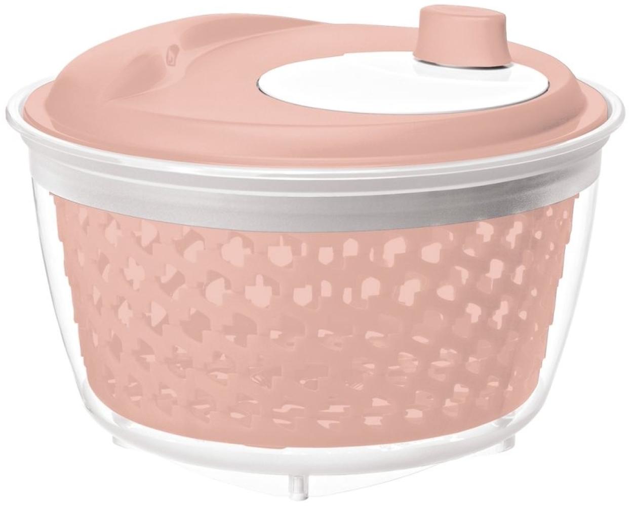 Rotho Fresh Salatschleuder, Kunststoff (PP) BPA-frei, pink, 4. 5l (25. 0 x 25. 0 x 16. 5 cm) Bild 1