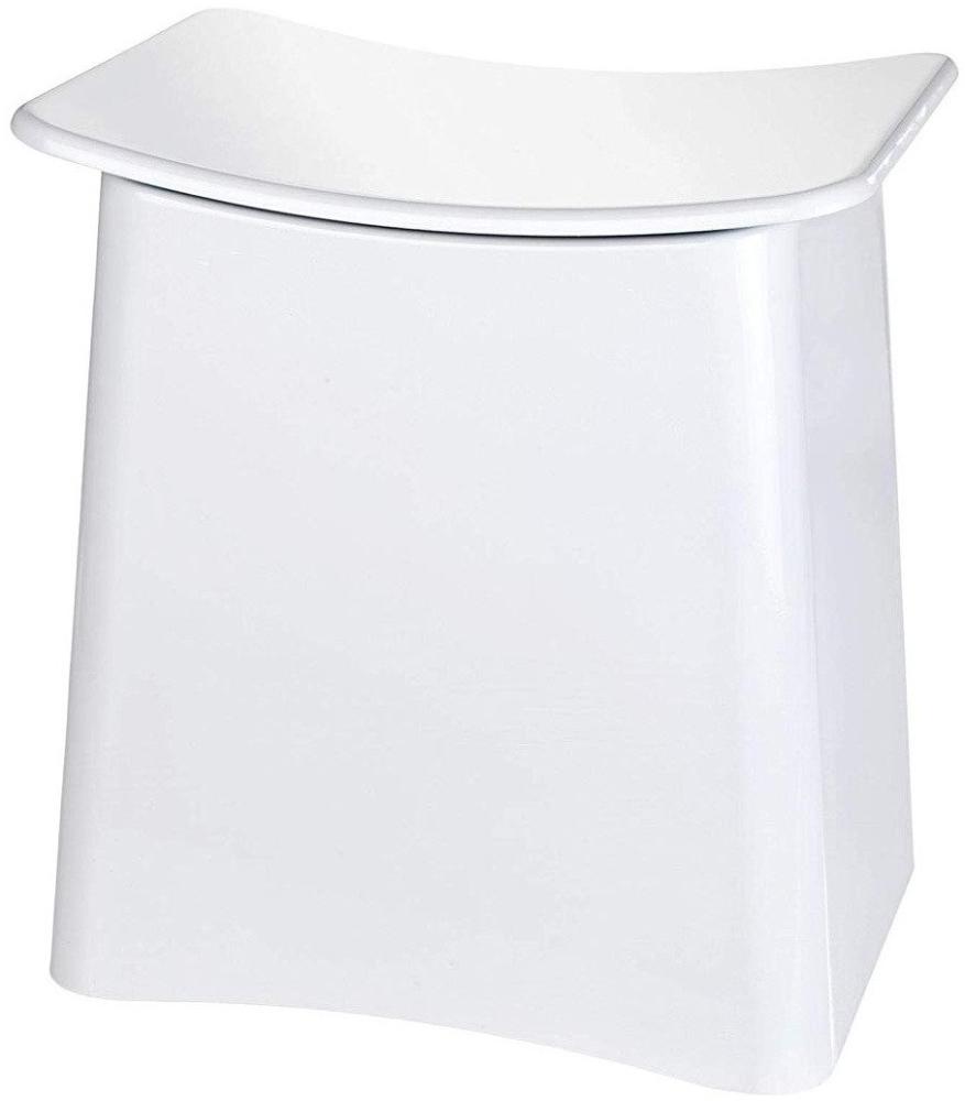 Wäschebehälter PLUS mit Sitz, 2in1, Hocker und Wäschekorb, grau, WENKO - WENKO Bild 1