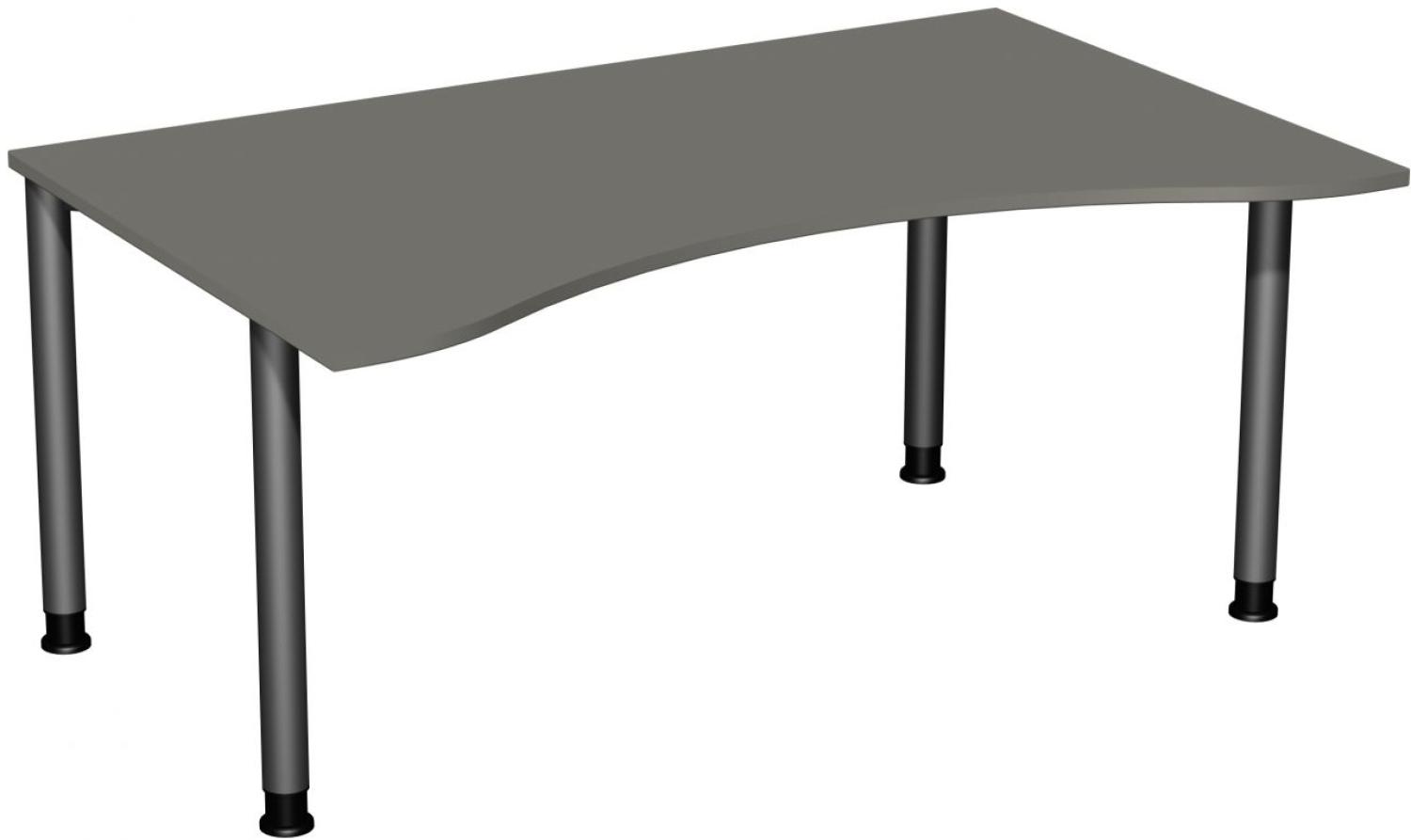 Schreibtisch '4 Fuß Flex' höhenverstellbar, 160x100cm, Graphit / Anthrazit Bild 1