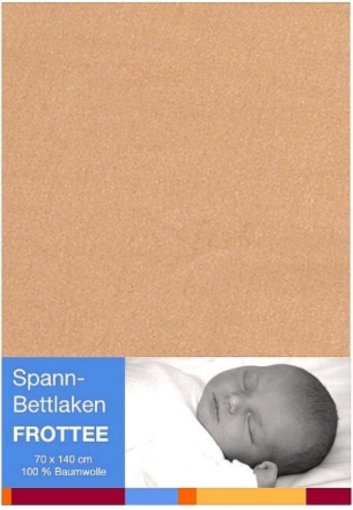 Baby-Plus Spannbettlaken Frottee braun, 70x140 Bild 1