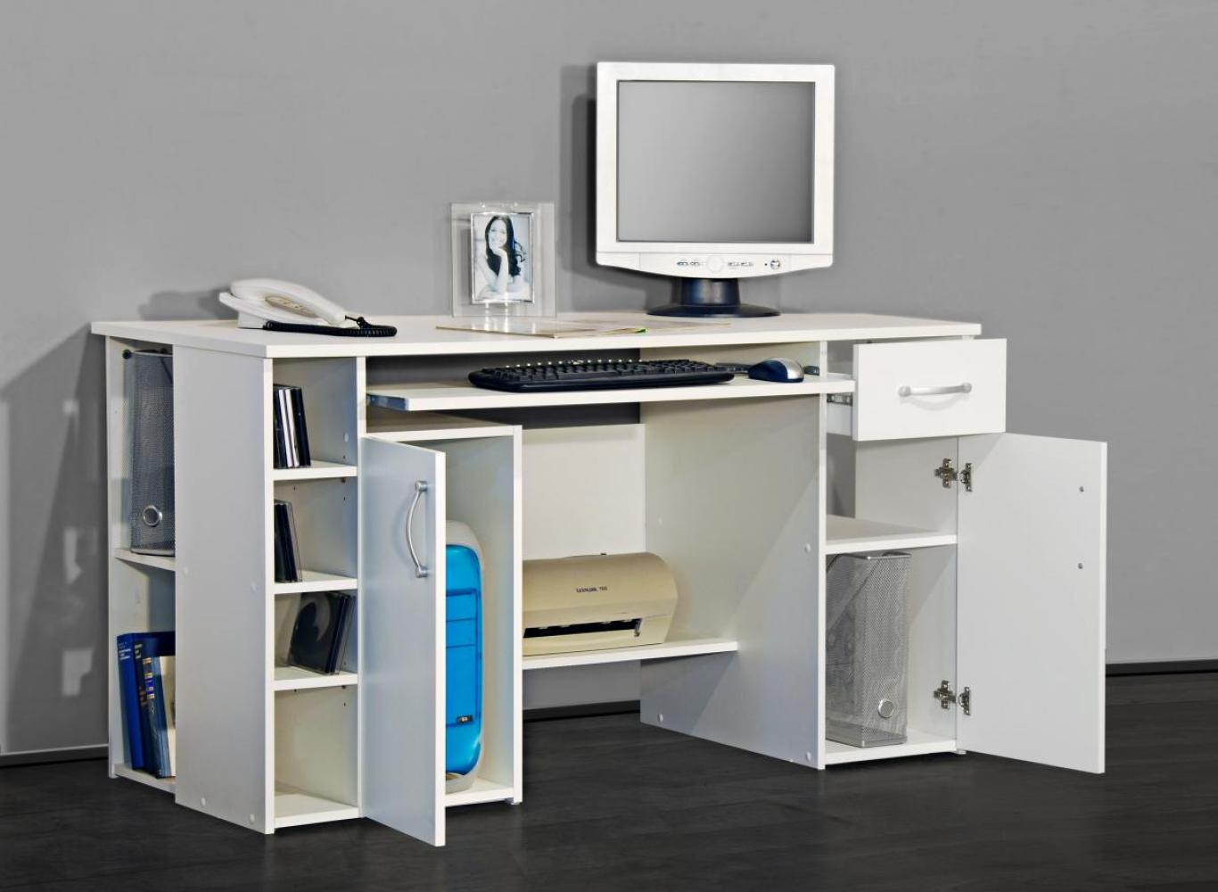 PC-Tisch weiß Computertisch Schreibtisch - (419) Bild 1