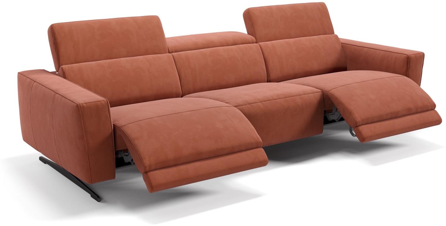 Sofanella Stoffsofa ALESSO 3-Sitzer Sitzverstellung Couch in Cognac XXL: 327 Breite x 108 Tiefe Bild 1
