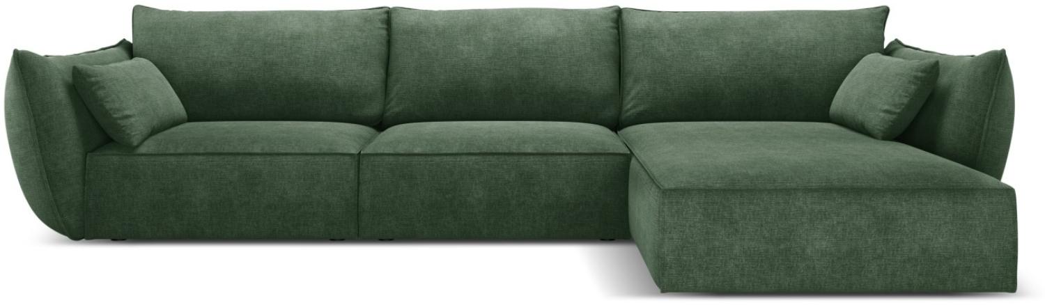 Micadoni 4-Sitzer Ecke rechts Sofa Kaelle | Bezug Bottle Green | Beinfarbe Black Plastic Bild 1