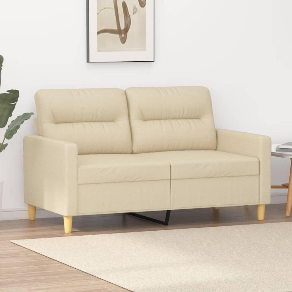 vidaXL 2-Sitzer-Sofa Creme 120 cm Stoff Bild 1