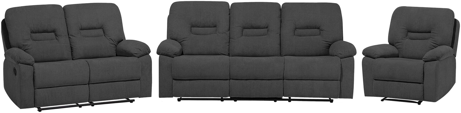 Sofa Set Polsterbezug dunkelgrau 6-Sitzer verstellbar BERGEN Bild 1