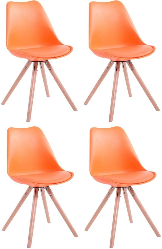 4er Set Stühle Toulouse Kunstleder Rund natura orange Bild 1