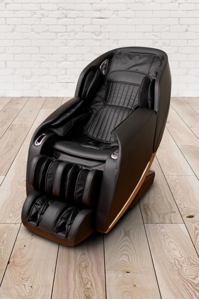 PureHaven Massage-Sessel 180x77x55 cm Knet- & Klopfmassage Heizfunktion Bluetooth USB Sprachsteuerung schwarzes PU-Leder Fuß- Rücken- und Gesäßmassage Bild 1