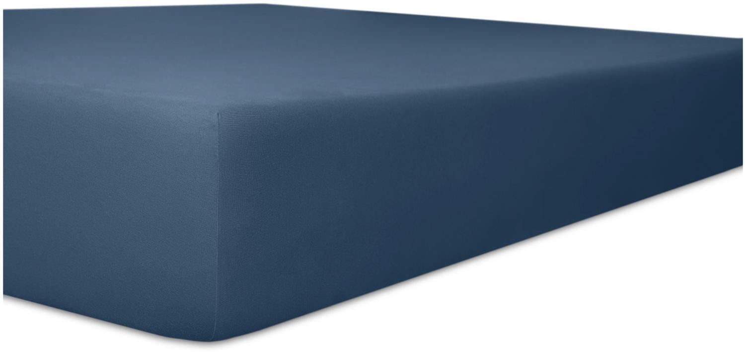 Kneer Vario-Stretch Spannbetttuch one für Topper 4-12 cm Höhe Qualität 22 Farbe marine 100x220 cm Bild 1