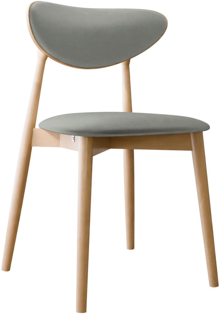 Esszimmerstuhl Bretoka C, Stuhl aus Buchenholz für Küche, Restaurant (Buche / Magic Velvet 2217) Bild 1