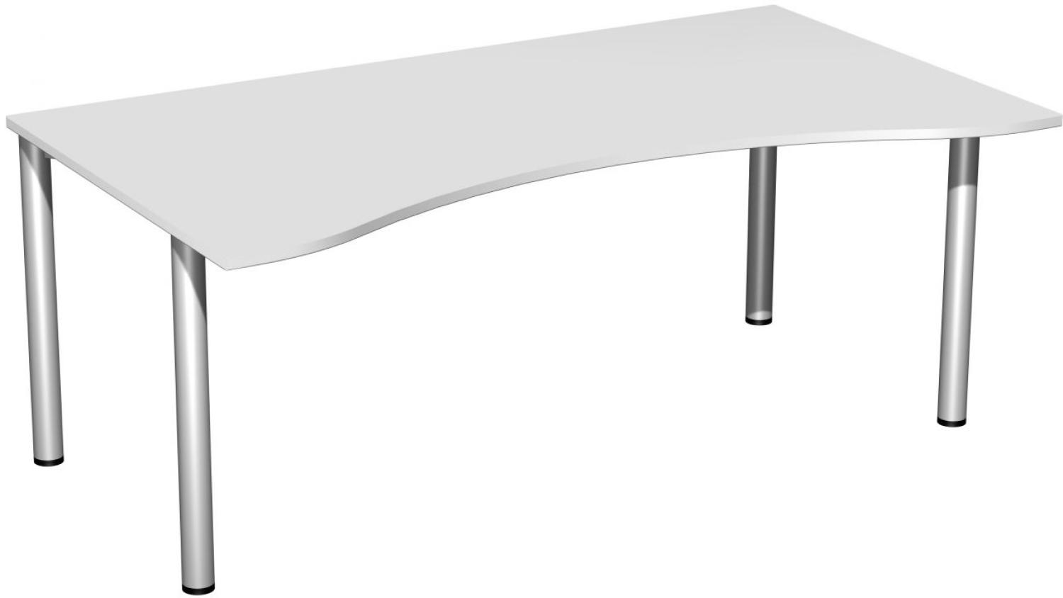 Schreibtisch '4 Fuß Flex', feste Höhe 180x100cm, Lichtgrau / Silber Bild 1