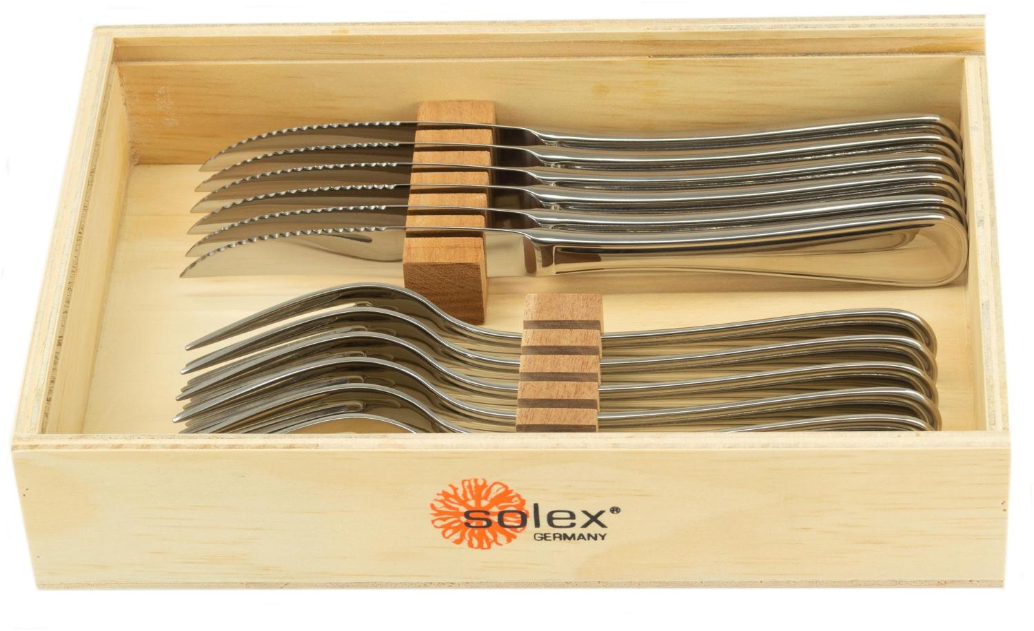 Solex Selina Steakbesteckset 12 teilig für 6 Personen in Holzbox Bild 1