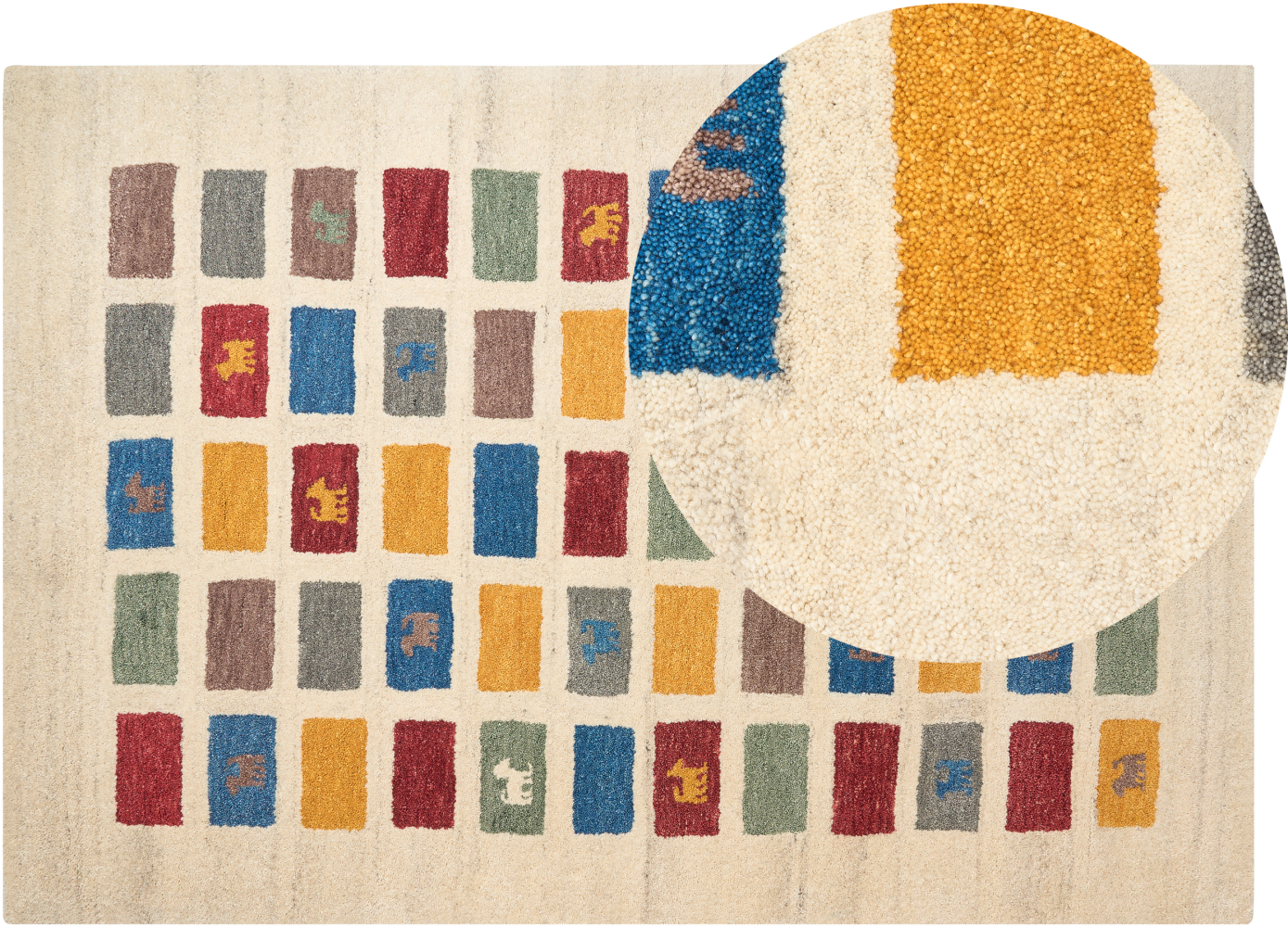 Gabbeh Teppich Wolle mehrfarbig 140 x 200 cm Hochflor MURATLI Bild 1