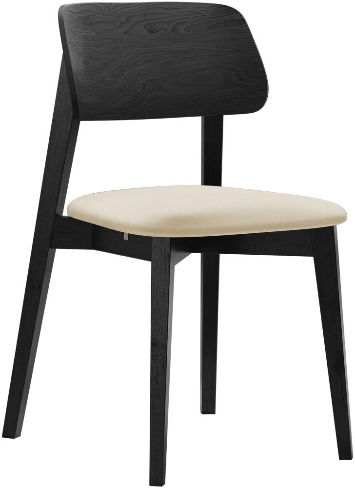 Esszimmerstuhl Taskir, Stuhl aus Buchenholz für Küche, Restaurant (Schwarz / Magic Velvet 2250) Bild 1
