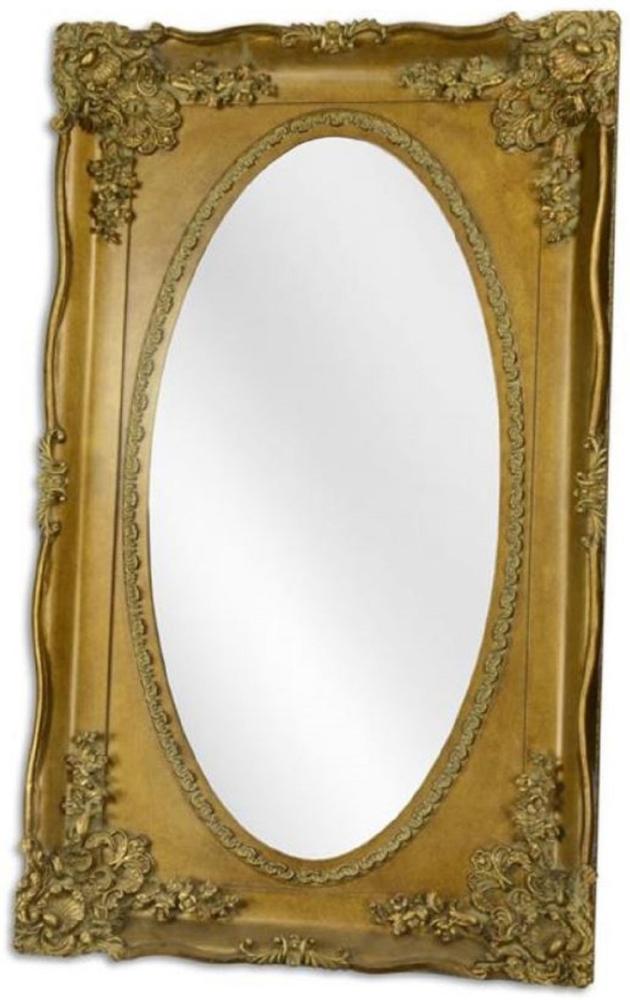 Casa Padrino Barock Spiegel Gold 94 x H. 154,5 cm - Prunkvoller ovaler Wandspiegel im Barockstil Bild 1