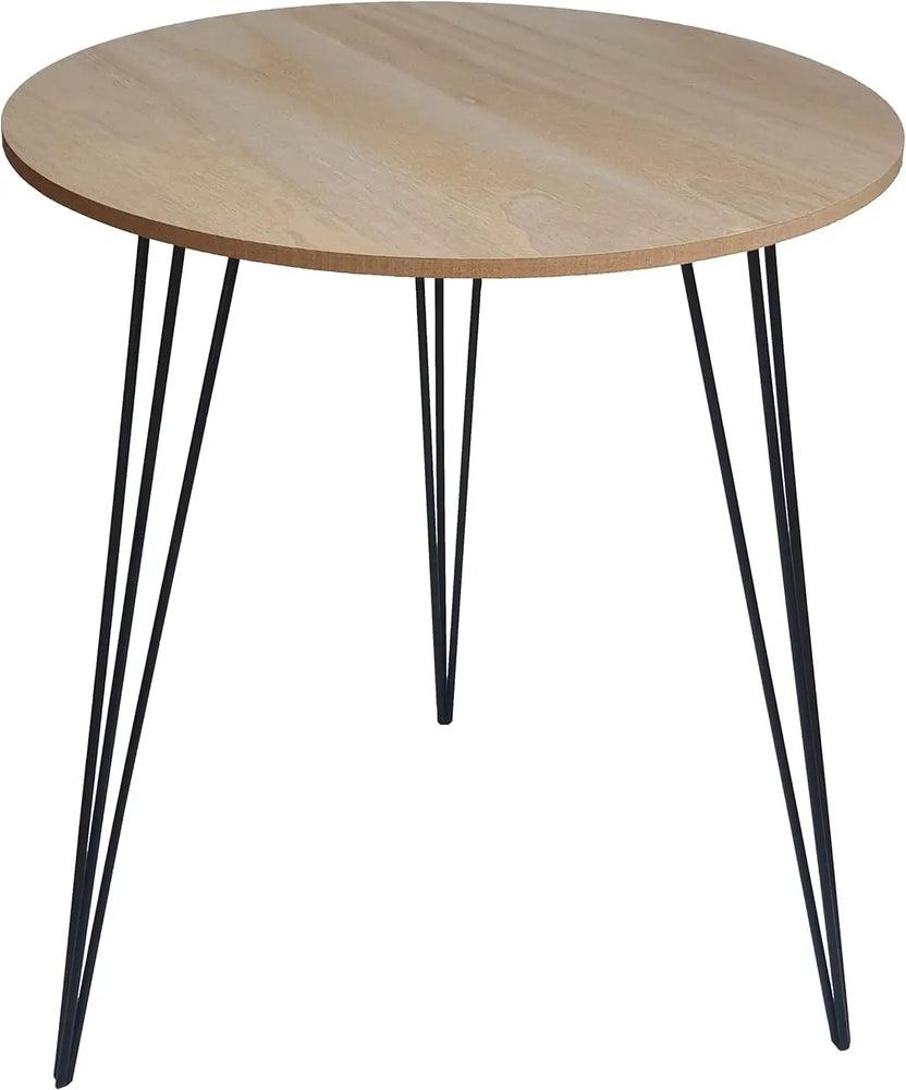 Meinposten Beistelltisch Couchtisch rund Holz Metall Tisch Nachttisch Holztisch Blumenhocker (1-St), Durchmesser: 40 cm Höhe: 45 cm Stärke der Holzplatte: 1 cm Bild 1