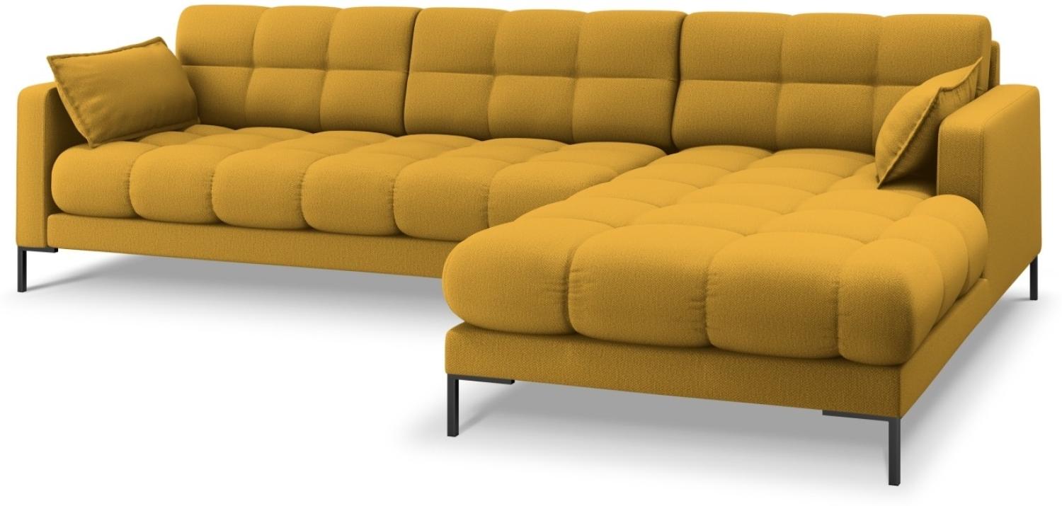 Micadoni 5-Sitzer Ecke rechts Sofa Mamaia | Bezug Yellow | Beinfarbe Black Metal Bild 1