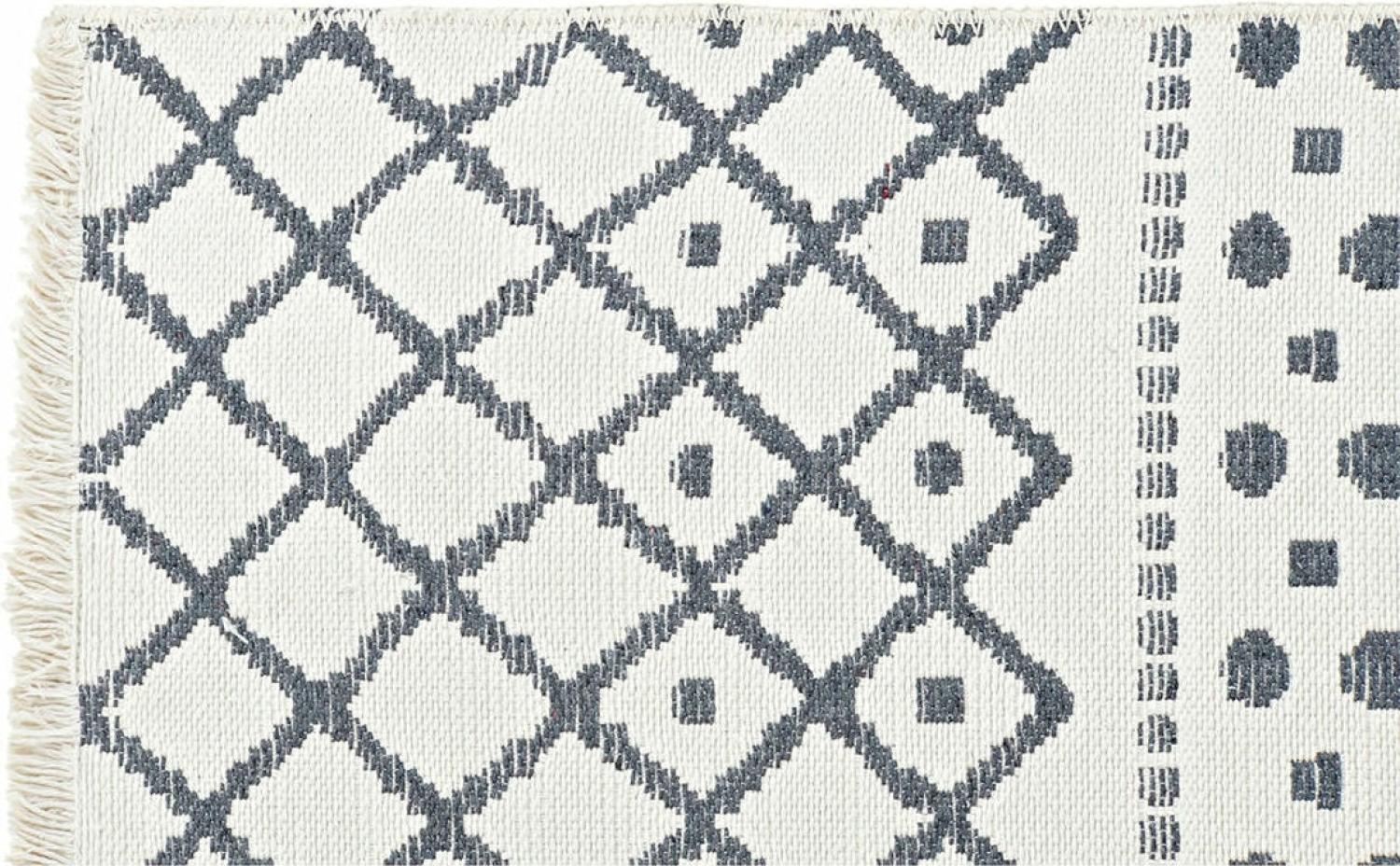 Teppich DKD Home Decor Weiß Polyester Baumwolle Dunkelgrau (160 x 230 x 1 cm) Bild 1