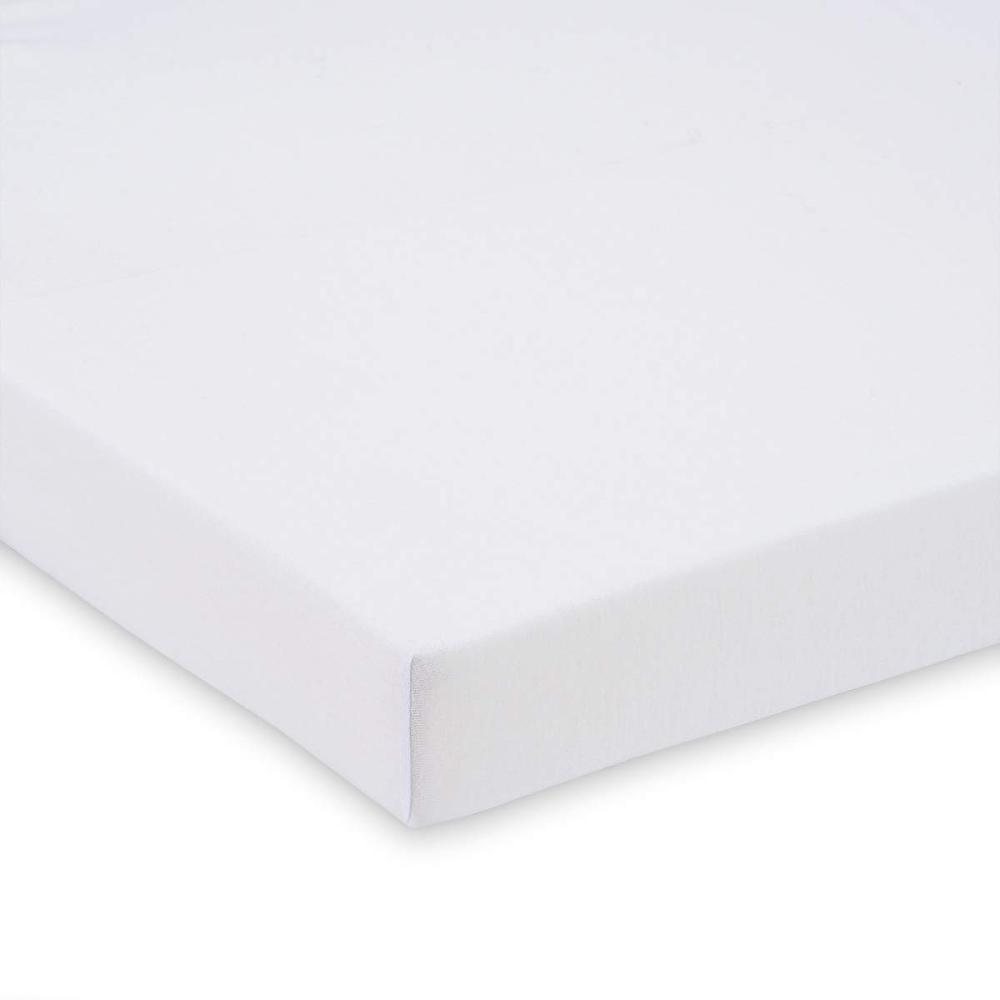 FabiMax 2679 Jersey Spannbettlaken für Beistellbett und Wiege, 90 x 55 cm, weiß Bild 1