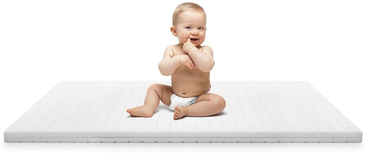 Babymatratze 60x120 - Matratze aus Kaltschaum - Mittelfeste Matratze 60x120 - Härtegrad H2 - Höhe ca. 5cm - Kindermatratze für Babybetten oder Baby Reisebetten Bild 1