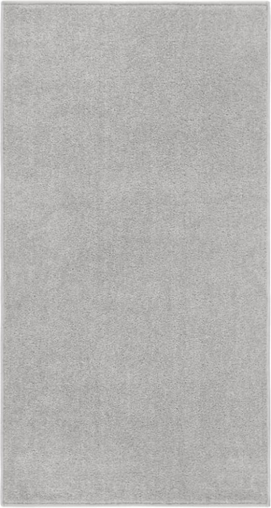Teppich Kurzflor 80x150 cm Hellgrau Bild 1