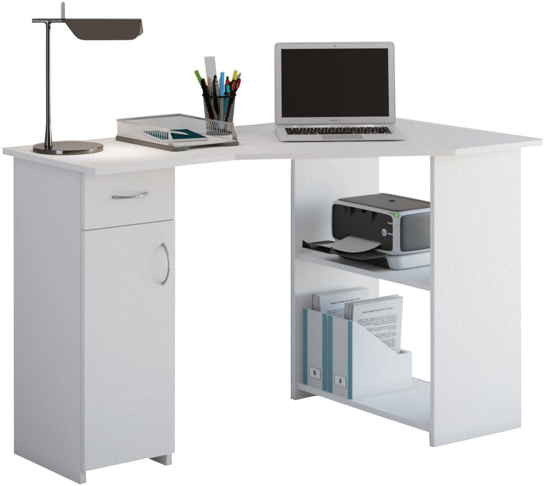Schreibtisch Computer PC Laptop Büro Tisch Arbeitstisch Bürotisch weiß Bild 1