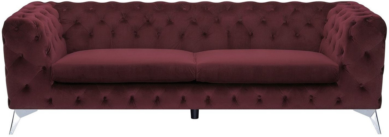 3-Sitzer Sofa Samtstoff dunkelrot SOTRA Bild 1