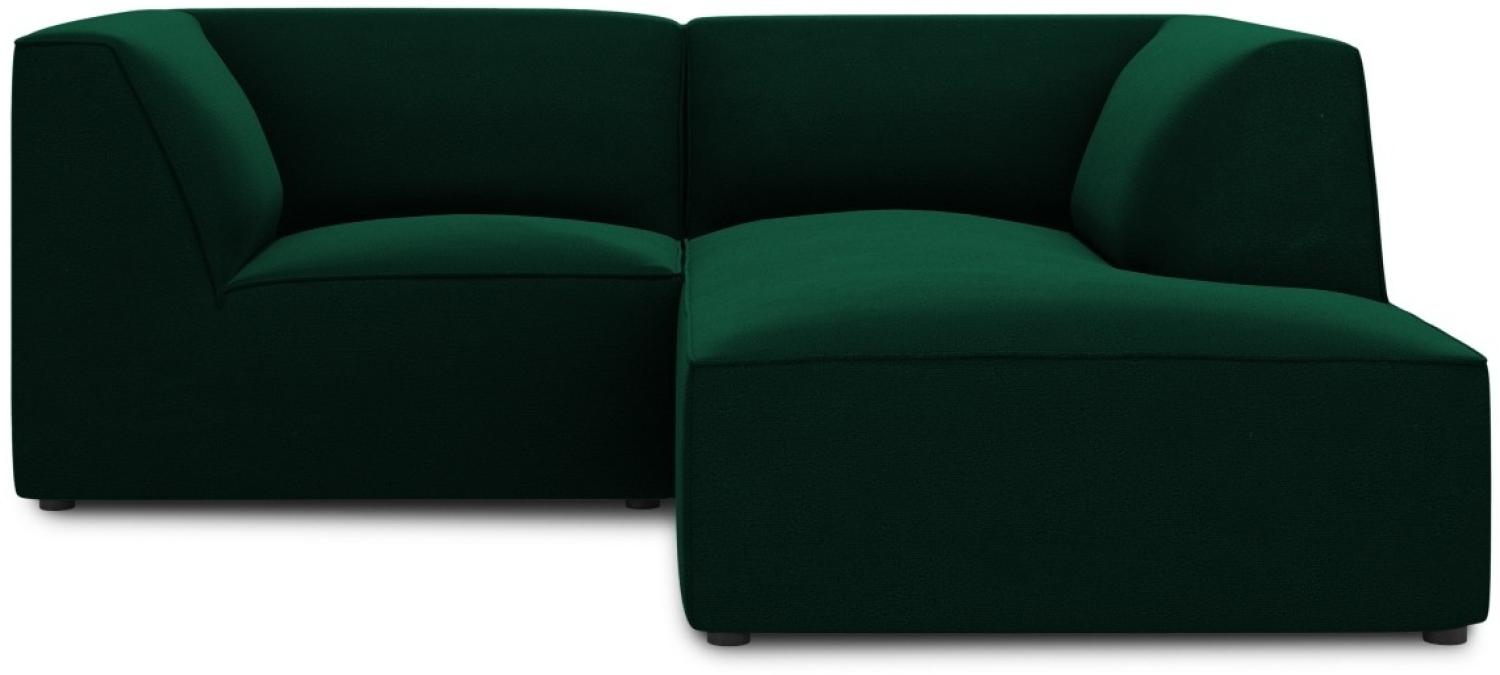 Micadoni 3-Sitzer Samtstoff Modular Ecke rechts Sofa Ruby | Bezug Bottle Green | Beinfarbe Black Plastic Bild 1