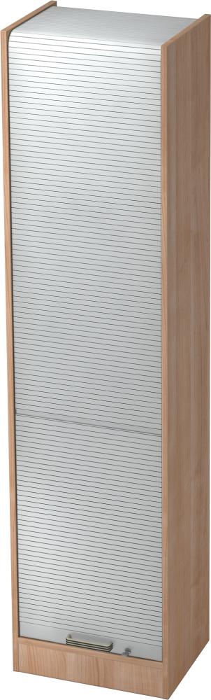 bümö® Rollladenschrank 5 OH abschließbar in Nussbaum/Silber mit Streifengriff Bild 1